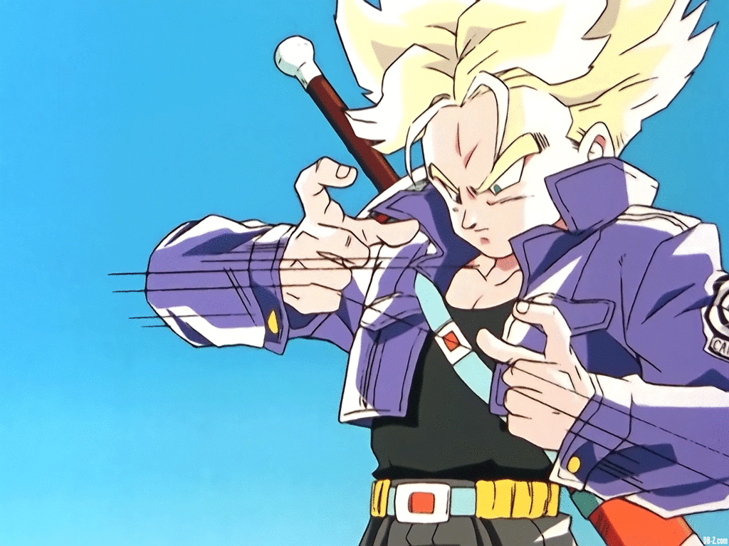 Trunks prépare son Burning Attack contre Mecha Freezer Dragon Ball GIF