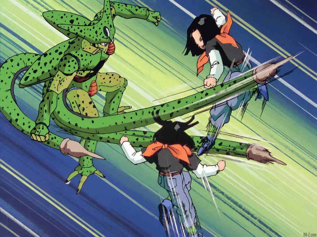 Cell attaque C-17 - Dragon Ball GIF