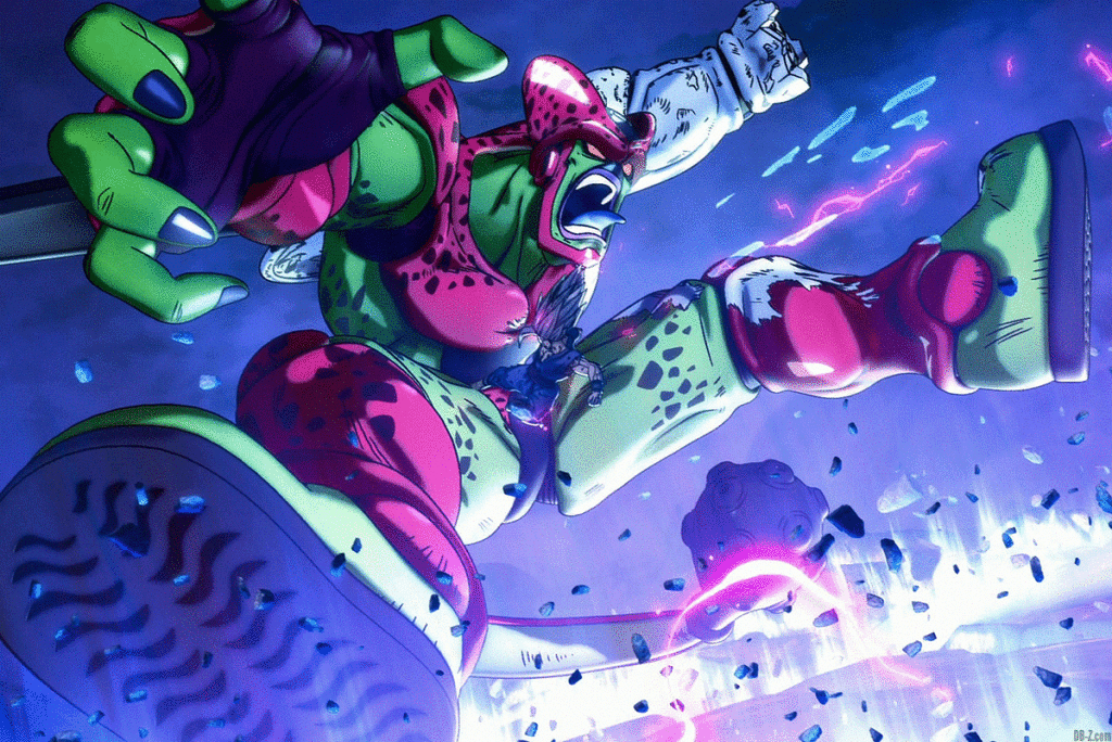 Gohan Beast frappe Cell Max du pied Dragon Ball GIF